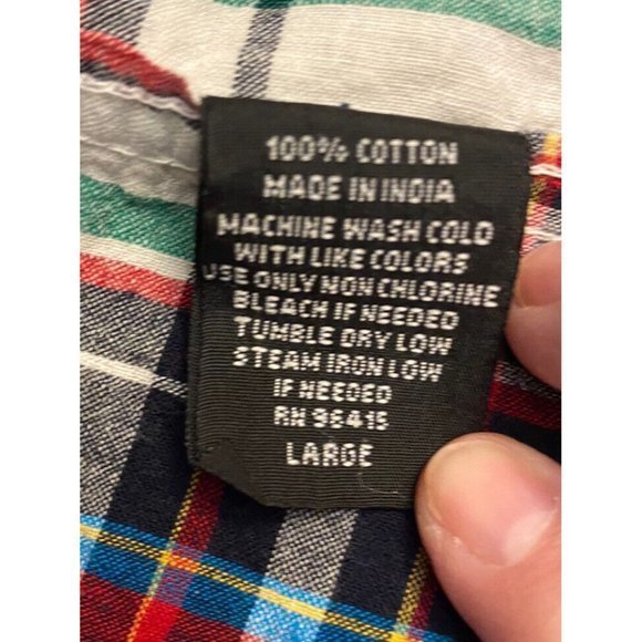 Artistry In Motion Long Sleeve Button Down‎ Shirt Multicolor Plaid Size Large - Picture 4 of 4